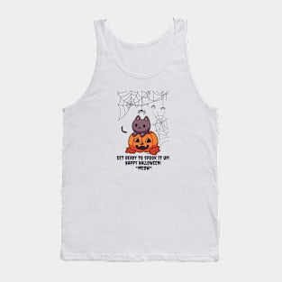 Cute Cat Pumpkin "Get Ready to SPOOK IT UP  Light Edition Tank Top